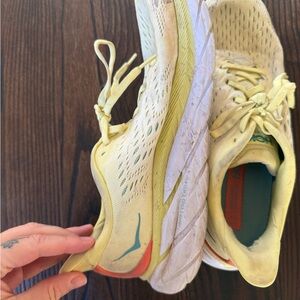 Hoka Yellow and White Athletic Shoes